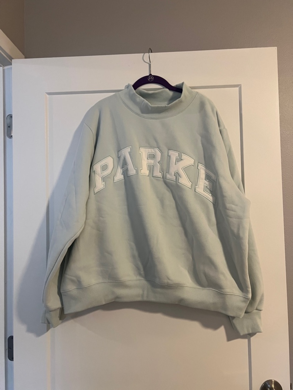 PARKE Bridal Varsity Mockneck - Pale Blue + White